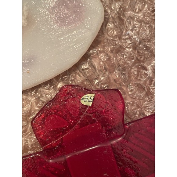 RSVD - Lot of 4 Vintage Silvestri Fused Glass Ornaments Santa/ Snowman/ Gifts C… - Picture 3 of 9